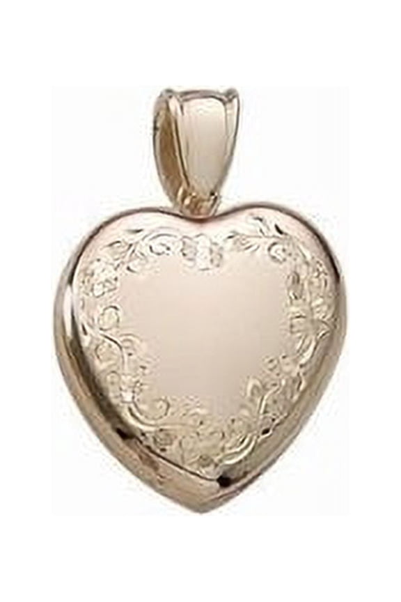 Solid 14k Premium Weight Yellow Gold Heart Picture Locket - Just Under 1 Inch X 1 Inch
