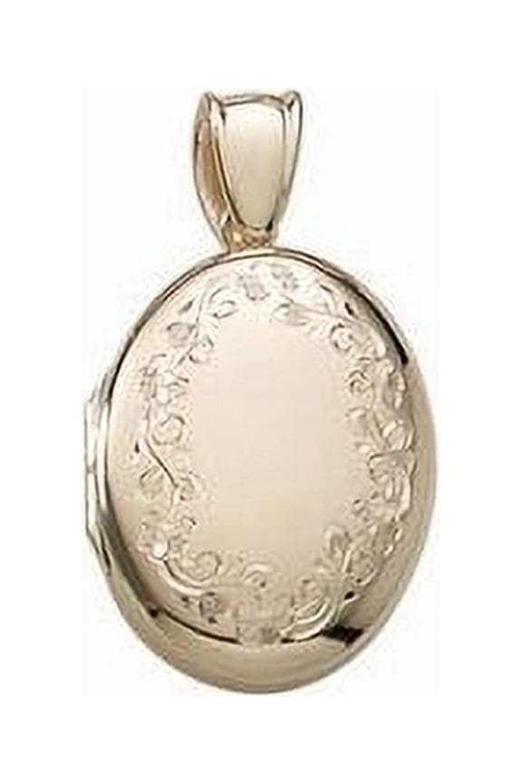 Solid 14k Premium Weight Yellow Gold Oval Picture Locket - 5/8 Inch X 3/4 Inch