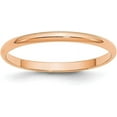 thumbnail image 1 of Solid 14k Rose Gold 2.2mm Lightweight Half Round Wedding Band Size 6.5 - Ring Size 6.5, 1 of 6