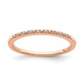 thumbnail image 1 of Solid 14k Rose Gold Diamond Wedding Band Ring Size 6 (.04 cttw.), 1 of 7