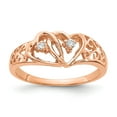 thumbnail image 1 of Solid 14k Rose Gold VS Diamond heart Ring Band Size 5 (.04 cttw.), 1 of 2