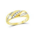 thumbnail image 1 of Solid 14k Two Tone White and Yellow Gold Men's Round Diamond Wedding Band Ring 1/10 Ct. - Size 8, 1 of 2
