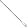 thumbnail image 1 of Solid 14k White Gold 1.5mm Diamond-Cut Rope Foot Chain Ankle Bracelet Anklet - with Secure Lobster Lock Clasp 9", 1 of 5