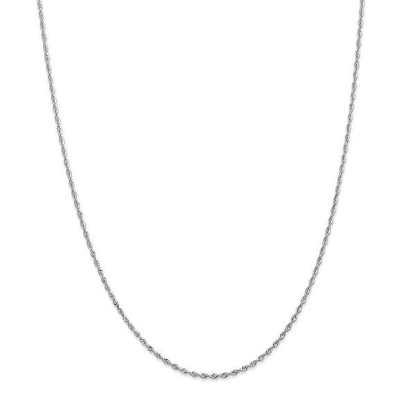 Solid 14k White Gold 1.85mm Diamond-Cut Quadruple Rope Chain Necklace - with Secure Lobster Lock Clasp 20"