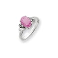 thumbnail image 1 of Solid 14k White Gold 10x8mm Oval Pink Tourmaline October Gemstone Diamond Engagement Ring Size 9, 1 of 2