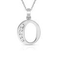 thumbnail image 1 of Solid 14k White Gold 18 Inch Small Channel-set (A-Z) CZ Letter Name Personalized Monogram Initial Necklace (7mm X 14mm), 1 of 2