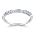 thumbnail image 1 of Solid 14k White Gold 2mm Round Cut Small Plain Traditional Domed Anniversary Ring Wedding Band CZ Cubic Zirconia 1/2 cttw. , Size 7.5, 1 of 7
