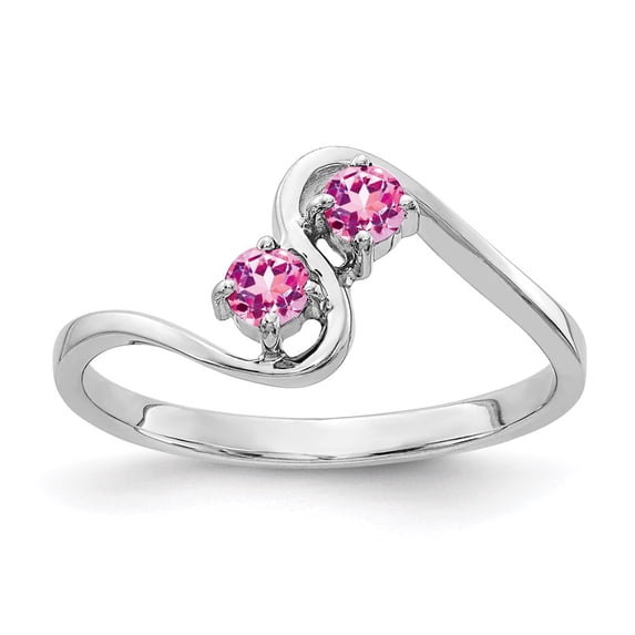 Solid 14k White Gold 3mm Pink Sapphire Engagement Ring Size 8.5