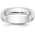 thumbnail image 1 of Solid 14k White Gold 5.2mm Lightweight Half Round Wedding Band Size 8.5 - Ring Size 8.5, 1 of 6
