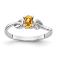 thumbnail image 1 of Solid 14k White Gold 5x3mm Oval Citrine Yellow November Gemstone Engagement Ring Size 9, 1 of 3