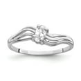 thumbnail image 1 of Solid 14k White Gold 5x3mm Oval Cubic Zirconia CZ Anniversary Ring Band Size 5.5, 1 of 4