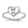 thumbnail image 1 of Solid 14k White Gold 5x3mm Pear Cubic Zirconia CZ Diamond Anniversary Ring Band Size 7, 1 of 2