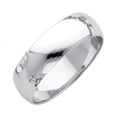 thumbnail image 1 of Solid 14k White Gold 6mm Domed Traditional Comfort Fit Plain Men's Wedding Ring Band Size 9.5, 1 of 2