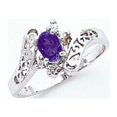 thumbnail image 1 of Solid 14k White Gold 6x4mm Oval Tanvorite Diamond Engagement Ring Size 6.5 (.06 cttw.), 1 of 2