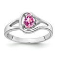 thumbnail image 1 of Solid 14k White Gold 6x4mm Pear Pink Sapphire Diamond Engagement Ring Size 7.5 (.017 cttw.), 1 of 3
