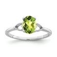 thumbnail image 1 of Solid 14k White Gold 7x5mm Oval Peridot Green August Gemstone Engagement Ring Size 8, 1 of 2