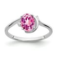 thumbnail image 1 of Solid 14k White Gold 7x5mm Oval Pink Sapphire VS Diamond Engagement Ring Size 8 (.01 cttw.), 1 of 2