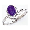 thumbnail image 1 of Solid 14k White Gold 7x5mm Oval Tanvorite Engagement Ring Size 6, 1 of 2