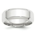 thumbnail image 1 of Solid 14k White Gold 8mm Men's Bevel Edge Comfort Fit Wedding Band Ring Size 9, 1 of 6
