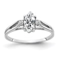 thumbnail image 1 of Solid 14k White Gold 8x4mm Marquise Cubic Zirconia CZ Diamond Anniversary Ring Band Size 8.5, 1 of 3