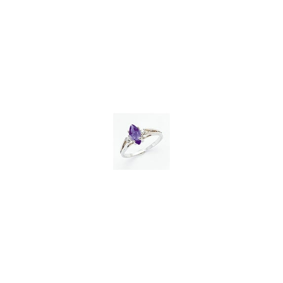 Solid 14k White Gold 8x4mm Marquise Tanvorite Diamond Engagement Ring Size 8.5 (.04 cttw.)