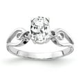 thumbnail image 1 of Solid 14k White Gold 8x6mm Oval Cubic Zirconia CZ Anniversary Ring Band Size 9, 1 of 2