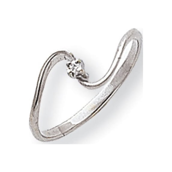 Solid 14k White Gold AA Diamond ring (1mm) - Size 5.5