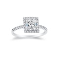 thumbnail image 1 of Solid 14k White Gold CZ Cubic Zirconia Princess Cut Halo Wedding Engagement Ring (1.5 ct.) , Size 5, 1 of 2