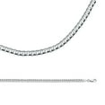 thumbnail image 1 of Solid 14k White Gold Chain Cuban Necklace Curb Link Concave Polished Finish Genuine, 4 mm - 24 inch, 1 of 1
