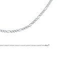 thumbnail image 1 of Solid 14k White Gold Chain Figaro Necklace 3 + 1 Concave Link Polished Thin Style 2.7 mm 24 inch, 1 of 1