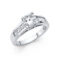 thumbnail image 1 of Solid 14k White Gold Cubic Zirconia CZ Engagement Ring Size 6, 1 of 2