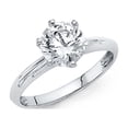 thumbnail image 1 of Solid 14k White Gold Cubic Zirconia CZ Engagement Ring Size 6, 1 of 2