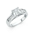 thumbnail image 1 of Solid 14k White Gold Cubic Zirconia CZ Engagement Ring Size 9.5, 1 of 2