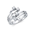 thumbnail image 1 of Solid 14k White Gold Cubic Zirconia CZ Fashion Anniversary Ring Size 11, 1 of 2