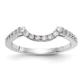 thumbnail image 1 of Solid 14k White Gold Diamond Contour Curved Notched Wedding Band Ring Size 8.5 (.2 cttw.), 1 of 8