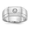 thumbnail image 1 of Solid 14k White Gold Diamond Men's Ring Band Size 12 (.1 cttw.), 1 of 6