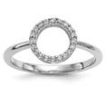thumbnail image 1 of Solid 14k White Gold Diamond Open Round Halo Circle Ring Band Size 6.5 (.08 cttw.), 1 of 6