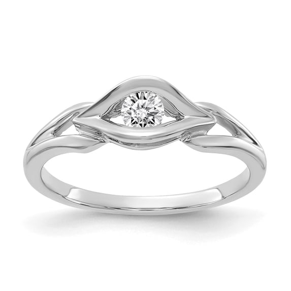 Solid 14k White Gold Diamond Ring Band Size 8.5 (.14 cttw.)