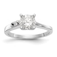 thumbnail image 1 of Solid 14k White Gold Diamond Side-Stones with CZ Cubic Zirconia Peg Set Center Stone By-Pass Engagement Ring Size 9, 1 of 8