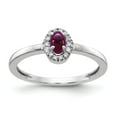 thumbnail image 1 of Solid 14k White Gold Diamond and Cabachon Rhodolite Garnet Engagement Ring Size 5 (.08 cttw.), 1 of 3