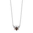 thumbnail image 1 of Solid 14k White Gold Diamond and Gemstone Bee Pendant Necklace Charm Chain - with Secure Lobster Lock Clasp 18" (Width = 17mm ) (.252 cttw.), 1 of 3
