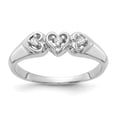 thumbnail image 1 of Solid 14k White Gold Diamond heart Ring Band Size 8.5 (.045 cttw.), 1 of 3