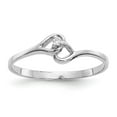 thumbnail image 1 of Solid 14k White Gold Diamond heart Ring Band Size 9 (.017 cttw.), 1 of 6