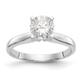 thumbnail image 1 of Solid 14k White Gold Engagement Ring Solitaire 1/4ct. Medium Weight Airline 4-Prong with CZ Cubic Zirconia Size 5, 1 of 8