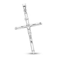 thumbnail image 1 of Solid 14k White Gold Jesus Cross Charm Crucifix INRI Pendant Religious Jewelry Genuine 42 x 27 mm, 1 of 1