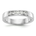 thumbnail image 1 of Solid 14k White Gold Lab Grown Diamond Five Stone Channel Set Wedding Band Ring Size 7 (.295 cttw.), 1 of 8