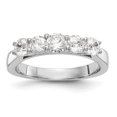 thumbnail image 1 of Solid 14k White Gold Lab Grown Diamond Five Stone Wedding Band Ring Size 7 (.476 cttw.), 1 of 8