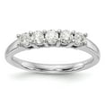 thumbnail image 1 of Solid 14k White Gold Lab Grown Diamond Five Stone Wedding Band Ring Size 8 (1.09 cttw.), 1 of 8