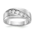 thumbnail image 1 of Solid 14k White Gold Lab Grown Diamond Matte Brushed Finish / Men's Wedding Ring Band Ba Size 9 (.498 cttw.), 1 of 8