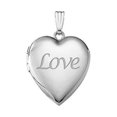 thumbnail image 1 of Solid 14k White Gold "Love" Locket - 1 Inch X 1 Inch in Solid 14k White Gold, 1 of 1